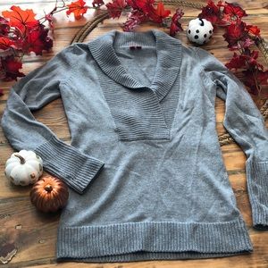 Esprit shawl collar gray cotton sweater